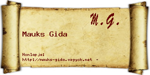 Mauks Gida névjegykártya